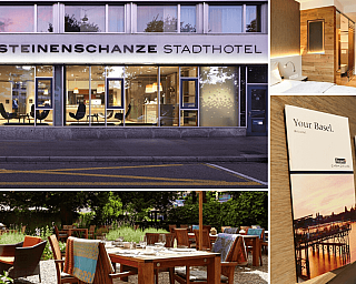 View of the Steinenschanze City Hotel and interiors.